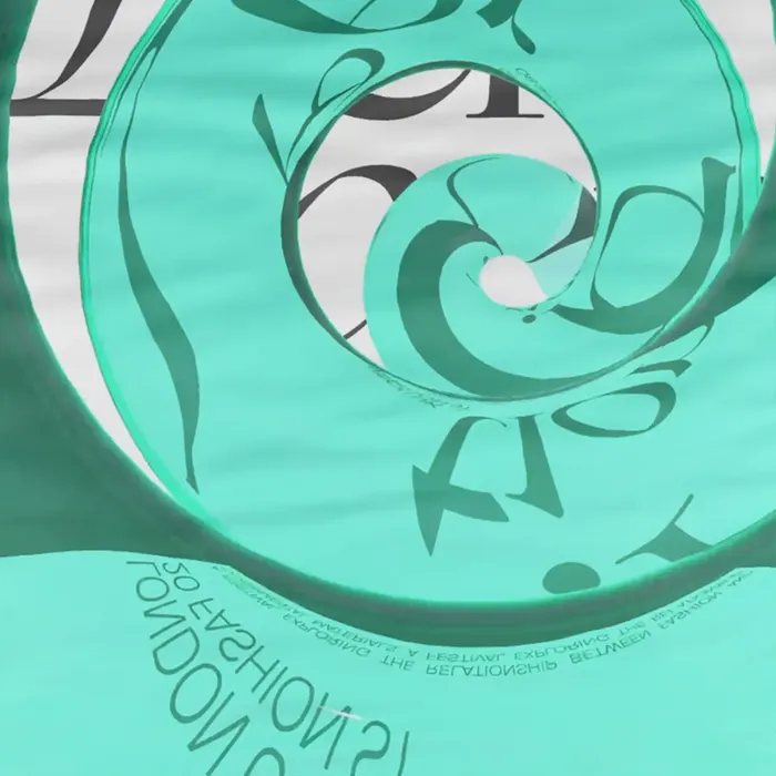 Close crop of a teal Perception poster