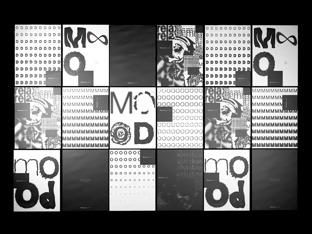 A wall of Mood posters showing the range of generated variations
