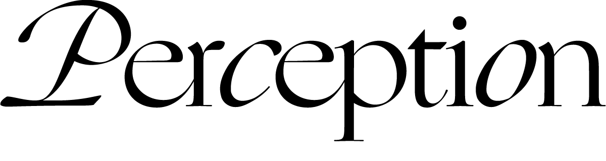 The Perception wordmark, a sharp italic serif