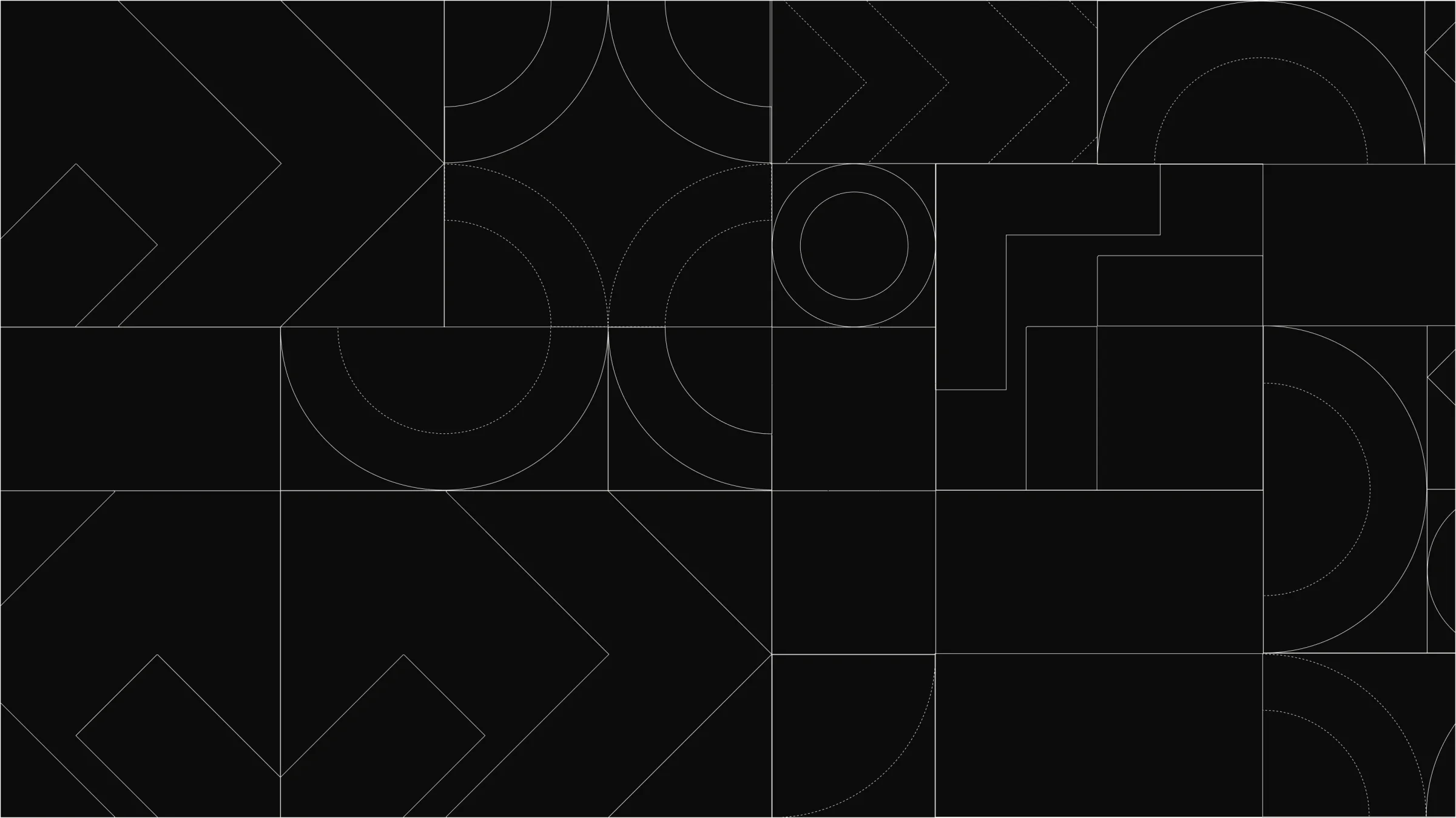 A line pattern made from the brand shapes on black